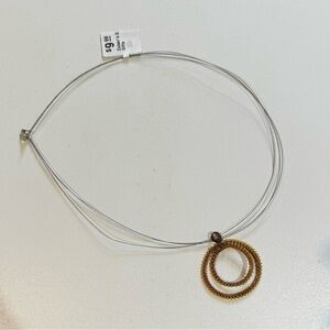 NWT 18” Necklace Triple Strand with Circle Pendant